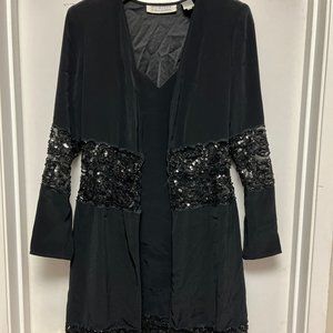 Niteline Della Roufogali Vintage Black Sweetheart Spagetti strap Dress with Jack